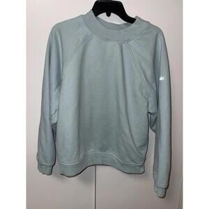 Alo Yoga Light Blue Pullover Crewneck Sweatshirt Size L/XL Coastal See Measureme